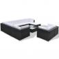 Preview: 10-tlg. Garten-Lounge-Set mit Auflagen Poly Rattan Schwarz