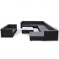 Preview: 10-tlg. Garten-Lounge-Set mit Auflagen Poly Rattan Schwarz