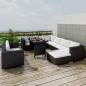 Preview: ARDEBO.de - 10-tlg. Garten-Lounge-Set mit Auflagen Poly Rattan Schwarz