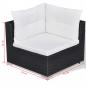 Preview: 10-tlg. Garten-Lounge-Set mit Auflagen Poly Rattan Schwarz