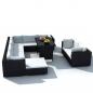 Preview: 10-tlg. Garten-Lounge-Set mit Auflagen Poly Rattan Schwarz