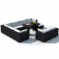 Preview: 10-tlg. Garten-Lounge-Set mit Auflagen Poly Rattan Schwarz