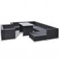 Preview: 10-tlg. Garten-Lounge-Set mit Auflagen Poly Rattan Schwarz