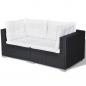 Preview: 10-tlg. Garten-Lounge-Set mit Auflagen Poly Rattan Schwarz