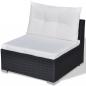 Preview: 10-tlg. Garten-Lounge-Set mit Auflagen Poly Rattan Schwarz