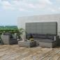 Preview: ARDEBO.de - 6-tlg. Garten-Lounge-Set mit Auflagen Poly Rattan Grau