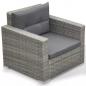 Preview: 6-tlg. Garten-Lounge-Set mit Auflagen Poly Rattan Grau