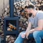 Preview: Esschert Design Terrassenofen mit Holzlager Schwarz FF410