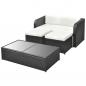 Preview: 4-tlg. Garten-Lounge-Set mit Auflagen Poly Rattan Schwarz