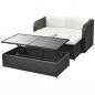 Preview: 4-tlg. Garten-Lounge-Set mit Auflagen Poly Rattan Schwarz