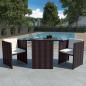 Preview: ARDEBO.de - 3-tlg. Bistro-Set mit Auflagen Poly Rattan Braun