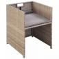 Preview: 9-tlg. Garten-Essgruppe mit Auflagen Poly Rattan Beige