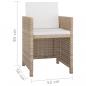 Preview: 9-tlg. Garten-Essgruppe mit Auflagen Poly Rattan Beige