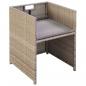 Preview: 11-tlg. Garten-Essgruppe mit Auflagen Poly Rattan Beige