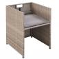 Preview: 9-tlg. Garten-Essgruppe mit Auflagen Poly Rattan Beige