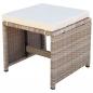 Preview: 9-tlg. Garten-Essgruppe mit Auflagen Poly Rattan Beige