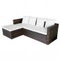 Preview: 4-tlg. Garten-Lounge-Set mit Auflagen Poly Rattan Braun