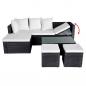 Preview: 4-tlg. Garten-Lounge-Set mit Auflagen Poly Rattan Schwarz