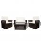 Preview: 4-tlg. Garten-Lounge-Set mit Kissen Poly Rattan Braun