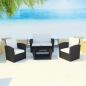 Preview: ARDEBO.de - 4-tlg. Garten-Lounge-Set mit Kissen Poly Rattan Schwarz