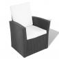 Preview: 4-tlg. Garten-Lounge-Set mit Kissen Poly Rattan Schwarz