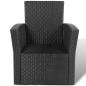 Preview: 4-tlg. Garten-Lounge-Set mit Kissen Poly Rattan Schwarz