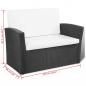 Preview: 4-tlg. Garten-Lounge-Set mit Kissen Poly Rattan Schwarz