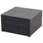 Preview: Hocker mit Kissen Poly Rattan 53×53×30 cm Braun 