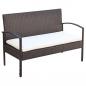 Preview: 4-tlg. Garten-Lounge-Set mit Auflagen Poly Rattan Braun