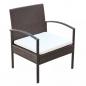 Preview: 4-tlg. Garten-Lounge-Set mit Auflagen Poly Rattan Braun