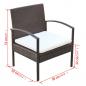 Preview: 4-tlg. Garten-Lounge-Set mit Auflagen Poly Rattan Braun