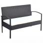 Preview: 4-tlg. Garten-Lounge-Set mit Auflagen Poly Rattan Schwarz