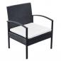 Preview: 4-tlg. Garten-Lounge-Set mit Auflagen Poly Rattan Schwarz