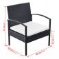 Preview: 4-tlg. Garten-Lounge-Set mit Auflagen Poly Rattan Schwarz