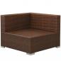 Preview: 3-tlg. Garten-Lounge-Set mit Kissen Poly-Rattan Braun