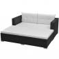 Preview: 3-tlg. Garten-Lounge-Set mit Auflagen Poly Rattan Schwarz