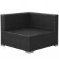 Preview: 3-tlg. Garten-Lounge-Set mit Auflagen Poly Rattan Schwarz