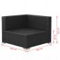 Preview: 3-tlg. Garten-Lounge-Set mit Auflagen Poly Rattan Schwarz