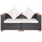 Preview: Gartensofa Poly Rattan Schwarz