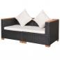 Preview: Gartensofa Poly Rattan Schwarz