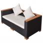 Preview: Gartensofa Poly Rattan Schwarz