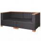 Preview: Gartensofa Poly Rattan Schwarz