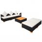 Preview: 6-tlg. Garten-Lounge-Set mit Auflagen Poly Rattan Schwarz