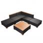 Preview: 6-tlg. Garten-Lounge-Set mit Auflagen Poly Rattan Schwarz