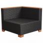 Preview: 6-tlg. Garten-Lounge-Set mit Auflagen Poly Rattan Schwarz