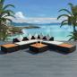 Preview: ARDEBO.de - 8-tlg. Garten-Lounge-Set mit Auflagen Poly Rattan Schwarz