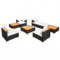 Preview: 8-tlg. Garten-Lounge-Set mit Auflagen Poly Rattan Schwarz