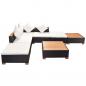 Preview: 7-tlg. Garten-Lounge-Set mit Auflagen Poly Rattan Schwarz