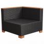 Preview: 7-tlg. Garten-Lounge-Set mit Auflagen Poly Rattan Schwarz