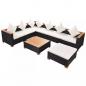 Preview: 8-tlg. Garten-Lounge-Set mit Auflagen Poly Rattan Schwarz